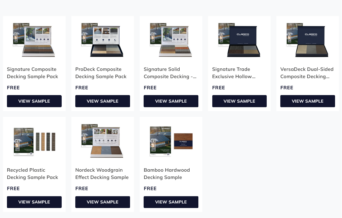 Composite Decking Samples Composite Cladding Samples Cladco