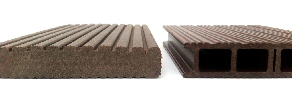 solid and hollow composite decking differences